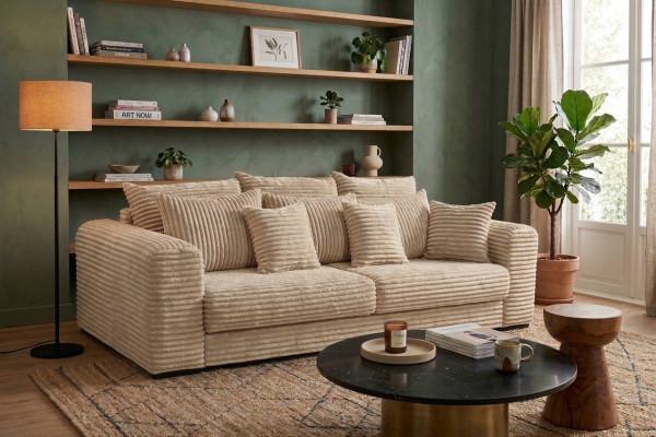 Sofa GOLD mit Schlaffunktion und Bettkasten